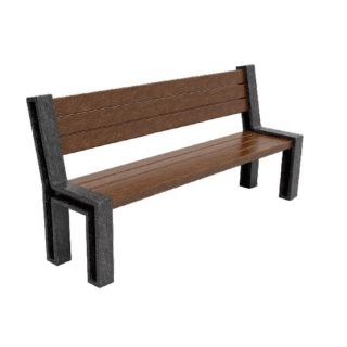 Banc SIS en matériau recyclé Bicolore gris et marron